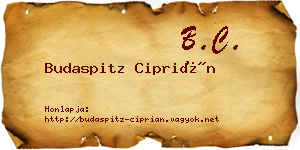Budaspitz Ciprián névjegykártya
